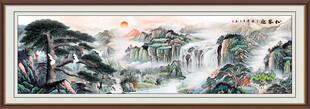 迎客松山水壁画 