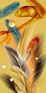 梦幻羽毛与灵动艺术玄关装饰画