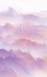 梦幻渐变山峦水彩画