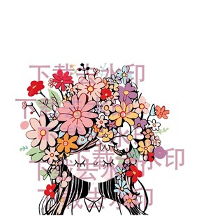 头戴繁花的梦幻女孩