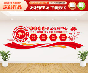 矛盾纠纷多元化解中心文化墙