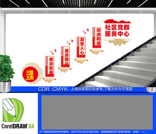 党群服务中心楼梯文化墙