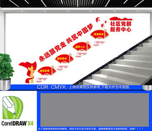 党群服务中心楼梯文化墙