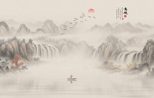 水墨意境山水画