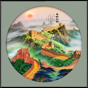 圆形山水画