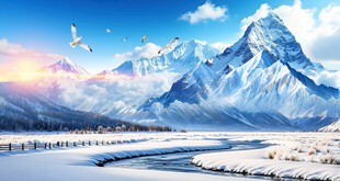 雪山河流