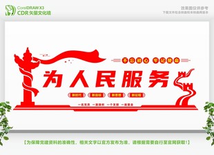 为人民服务党建文化墙