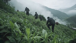 云雾晨雾采茶