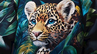 豹纹图案的萌态小豹子