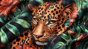 豹纹花卉图案织物