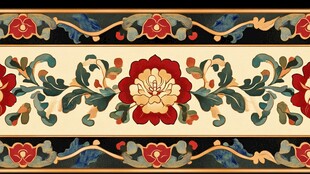 中式传统花卉纹装饰图案