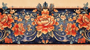 中式牡丹花纹精美图案