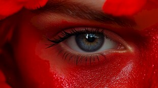 红妆下的迷人眼眸