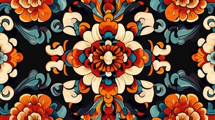 复古花卉图案装饰艺术风格