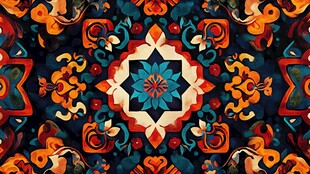 民族风几何图案装饰画