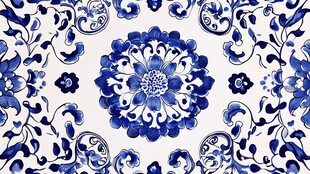 中式青花瓷传统花纹图案