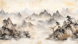 水墨山水间 云雾绕奇峰