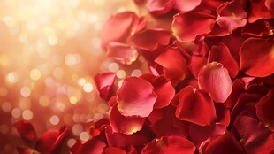 浪漫红玫瑰花瓣梦幻背景