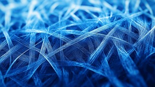 蓝色丝状纤维微观景象