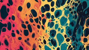 多彩孔洞抽象艺术图案