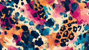 多彩豹纹抽象艺术图案