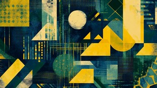 几何抽象风格创意艺术图案