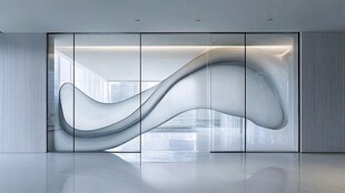 现代艺术风的室内玻璃装饰