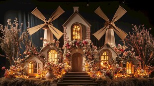 梦幻风车小屋浪漫婚礼场景