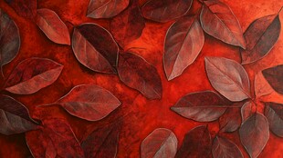红色叶片背景纹理图案