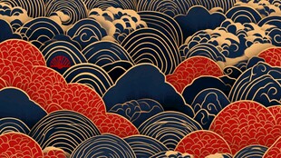 中式海浪纹样传统图案