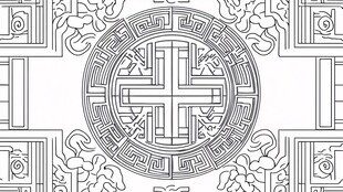 中式传统几何花纹图案