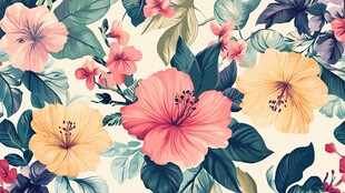 热带花卉图案背景