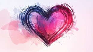 彩色水彩爱心艺术图案