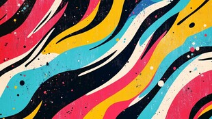 多彩波浪抽象艺术背景图