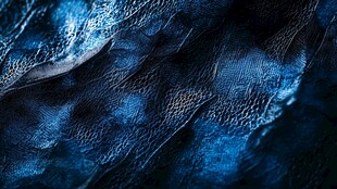 蓝色皮革纹理特写
