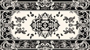 黑白古典花纹装饰图案