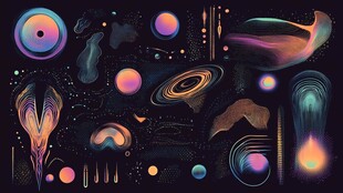梦幻宇宙元素插画集合