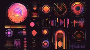 未来感炫彩科技元素集合