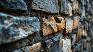 古朴石墙纹理特写