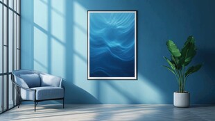 蓝色挂画装点简约客厅