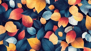 多彩秋叶图案背景纹理