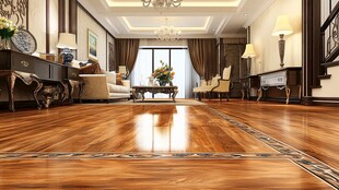 奢华典雅的客厅木地板场景