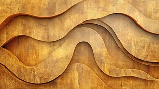 金色波浪纹理墙面艺术