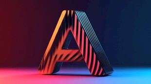 彩色条纹立体字母A