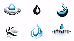 水滴主题创意标志设计