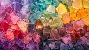 五彩斑斓的多彩矿石集合