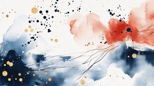 水墨泼墨风抽象艺术画作