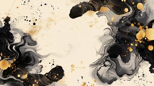 水墨黑金抽象艺术背景图