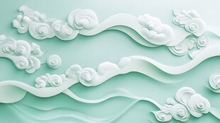 中式云纹浮雕装饰图案