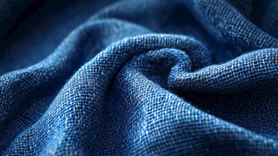 蓝色织物纹理特写